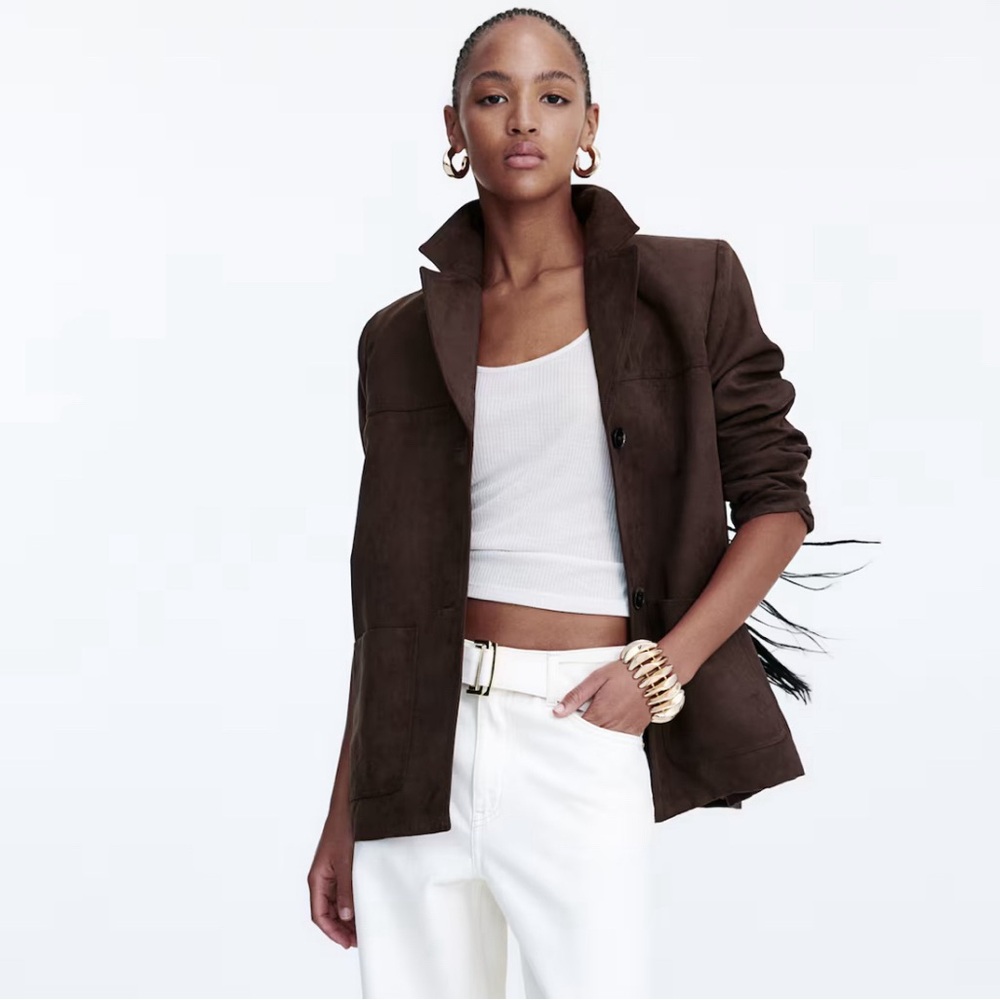 H&M Faux Suede Blazer Jacket
